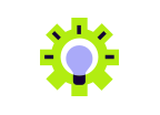 Purple lightbulb with a green outer halo