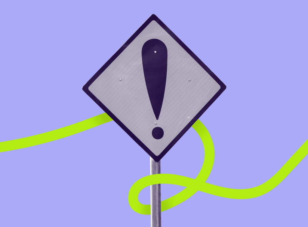 Caution sign image for strategic roadmaps icon on Konexis website