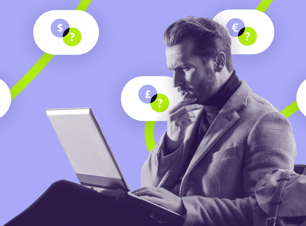 Man at laptop looking confused with his transformation roadmap