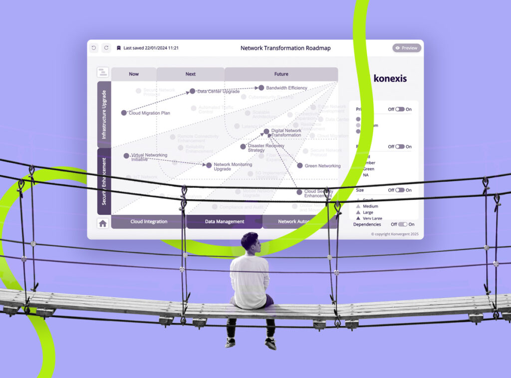 man on bridge viewing a business roadmap